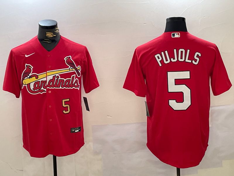 Men St.Louis Cardinals #5 Pujols Red Game 2024 Nike MLB Jersey style 2